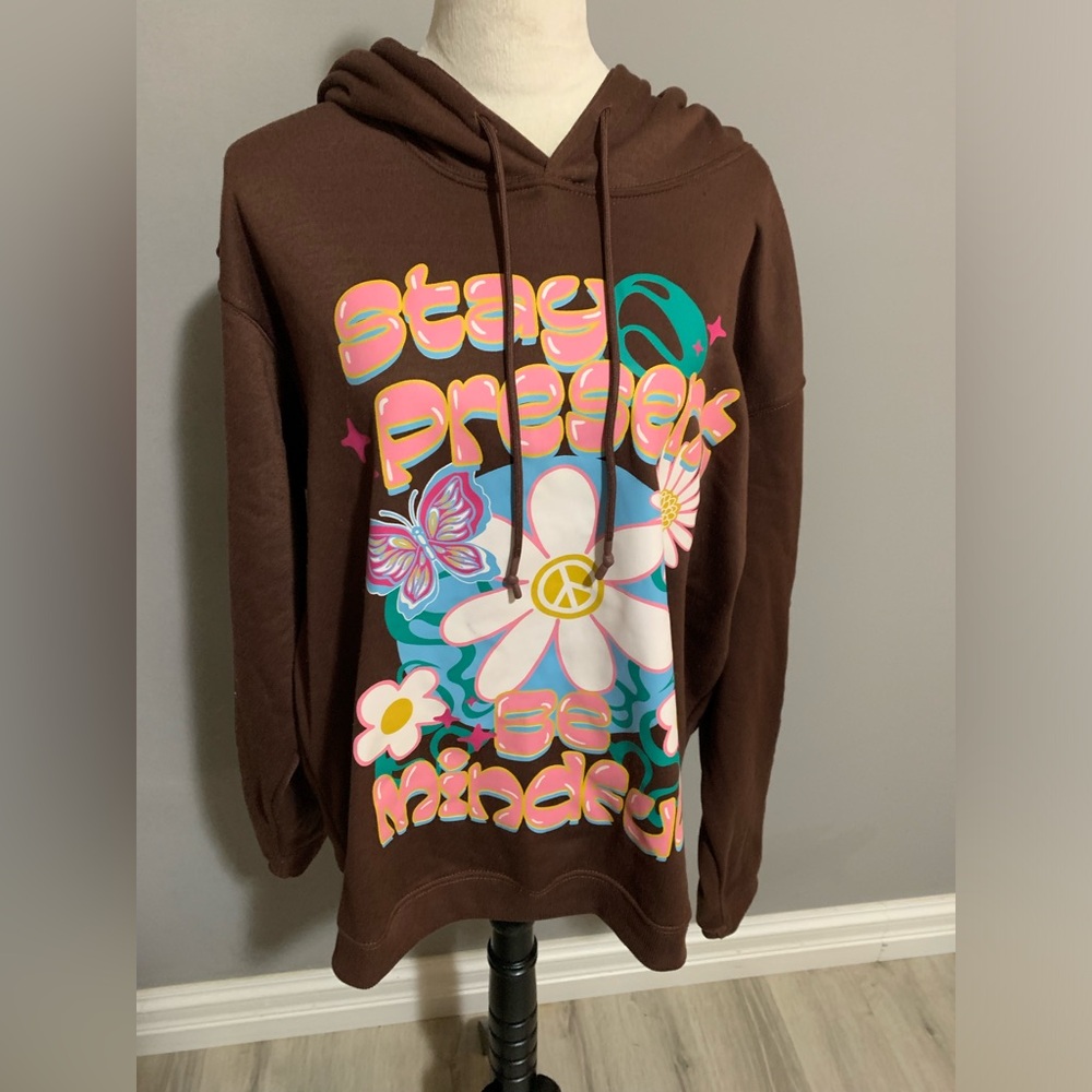 Vivre La Vie WOMENS Boho/ Hippie Hoodie XL Brown
